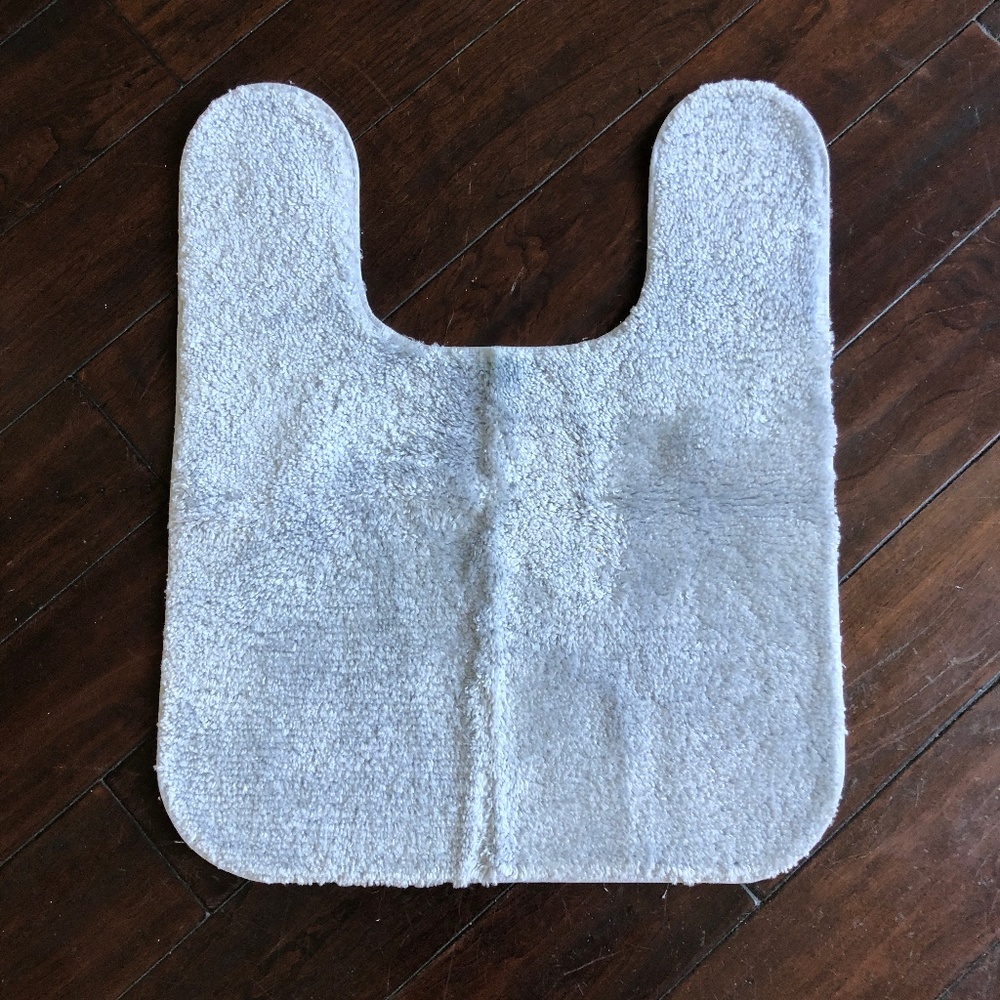 Toilet Bath Mat - NEVER USED - Light Grey / Blue